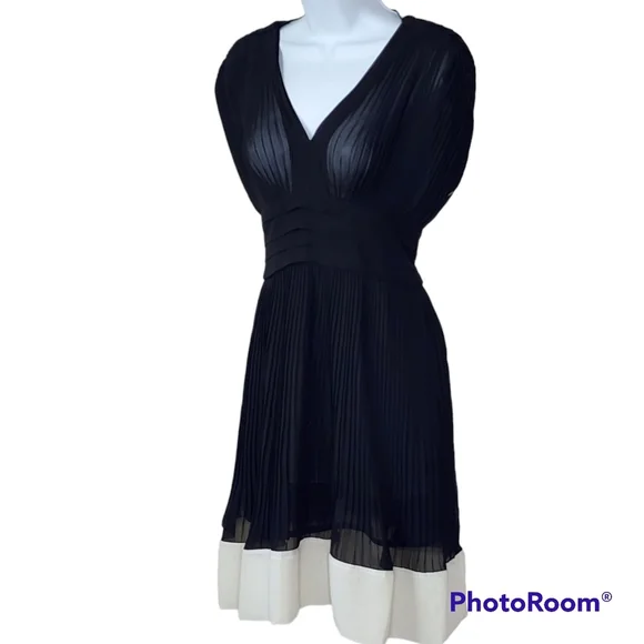 XXi Forever 21 dress cocktail black chiffon back zip & tie sleeveless sz sml - Picture 7 of 15